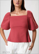 Puff Sleeve Top - 230926W