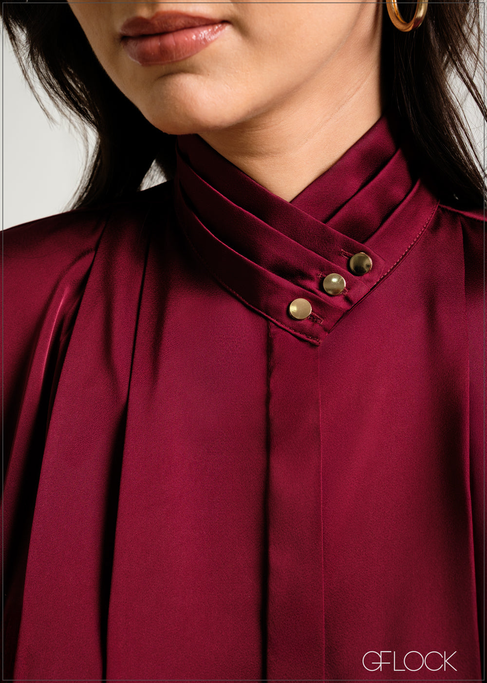 Front Pleat & Button Detailed Shirt - 050925