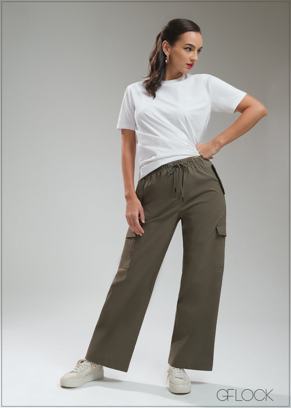 Cargo Style Tie-In Ankle Pant - 270925