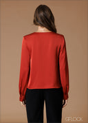 Satin Long Sleeve Top - 140826