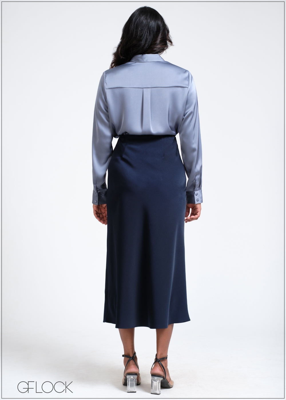 Satin Midi Skirt - 260525