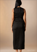 Sleeveless Wrap Maxi Dress - 180926