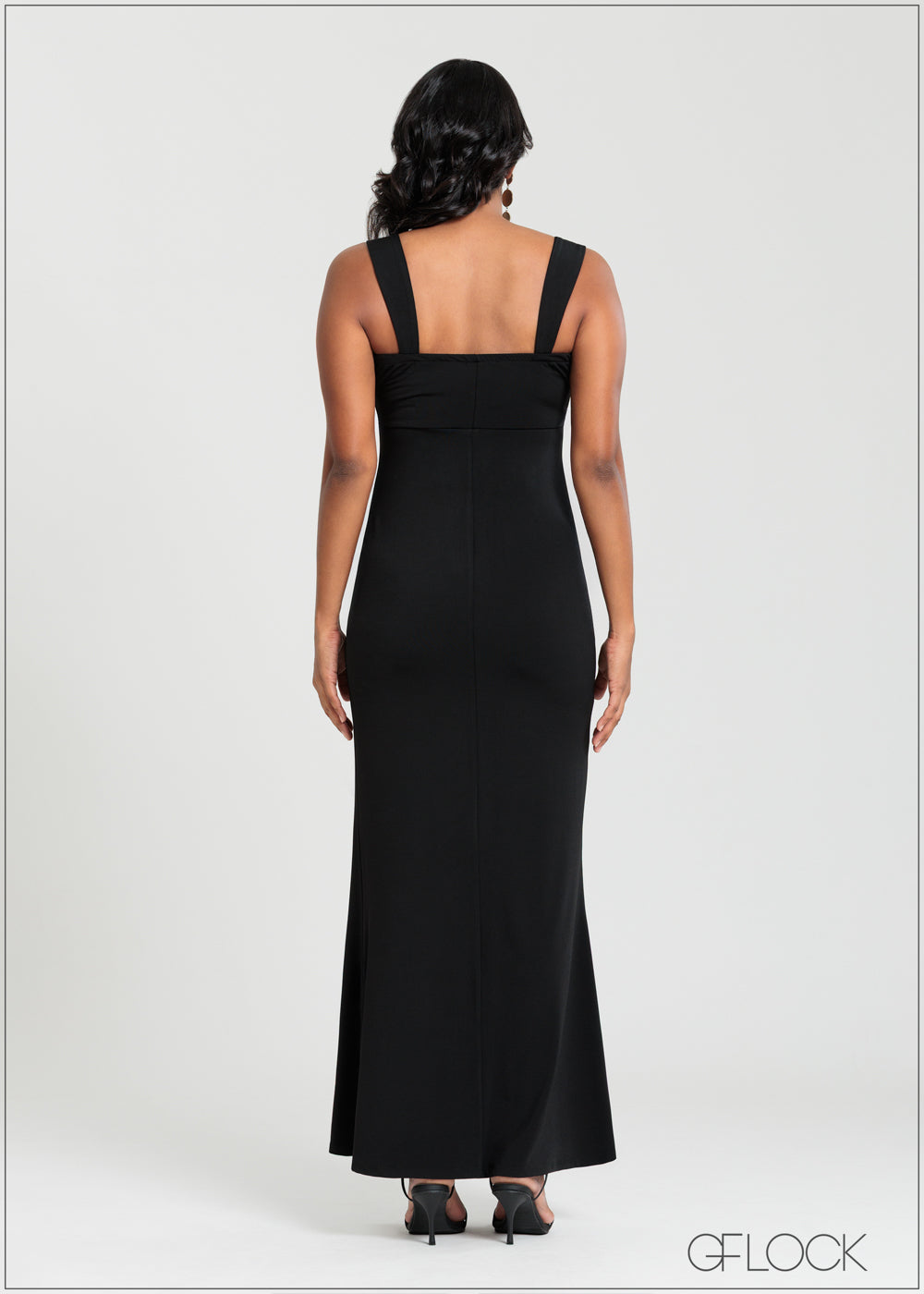 Square Neck Side Slit Maxi Dress - 140725
