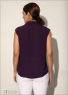 Cap Sleeve Top With Front Tie Detail - 120224