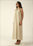 Halter Neck Gathered Dress - 270726