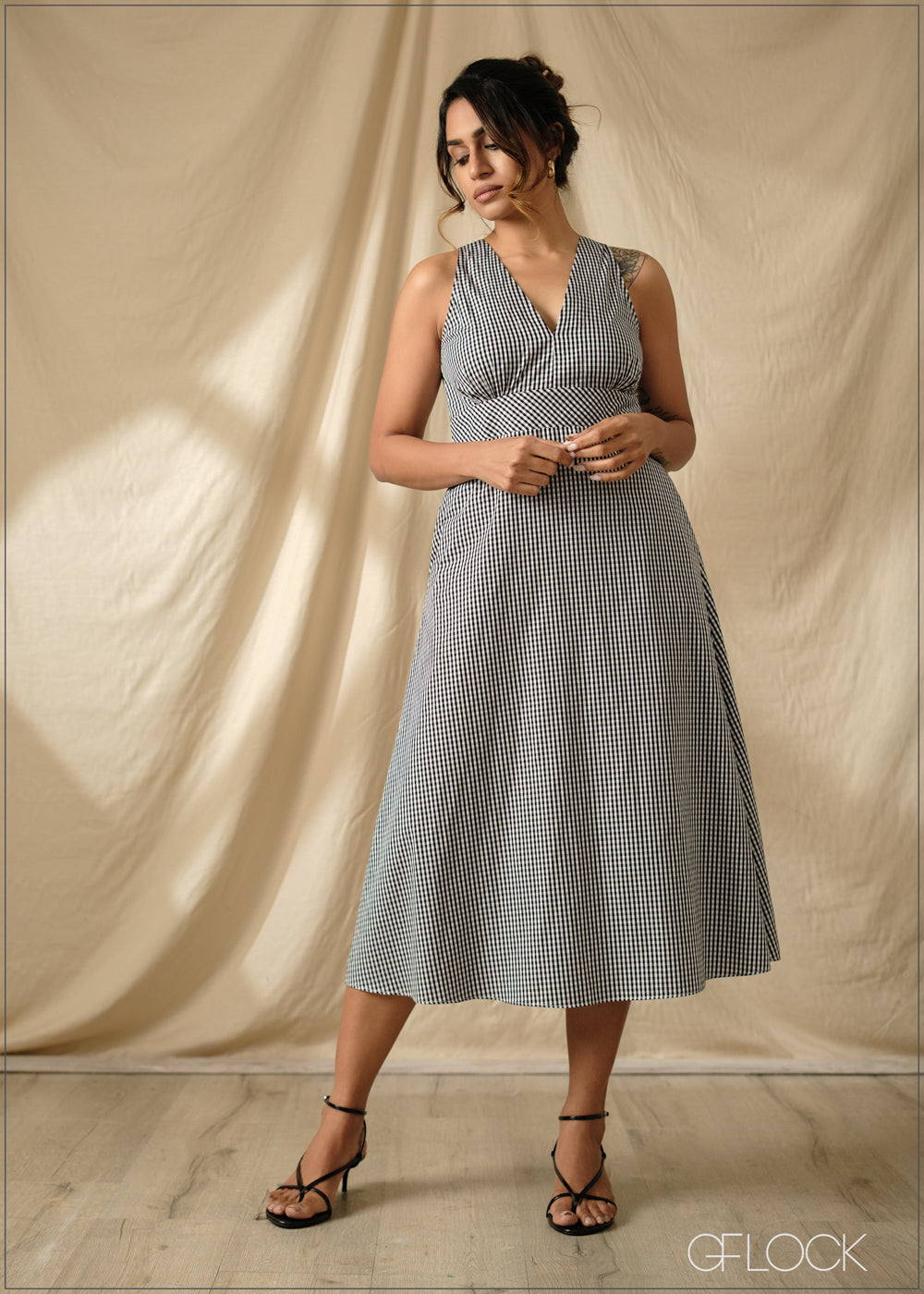 Gingham Midi Dress - 290925