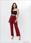 High Waisted Straight Leg Pant - 030723