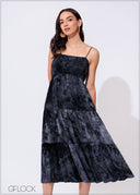 Tie Dye Smocking Detailed Dress - 300425