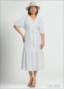 V-Neck Maxi Dress - 090725