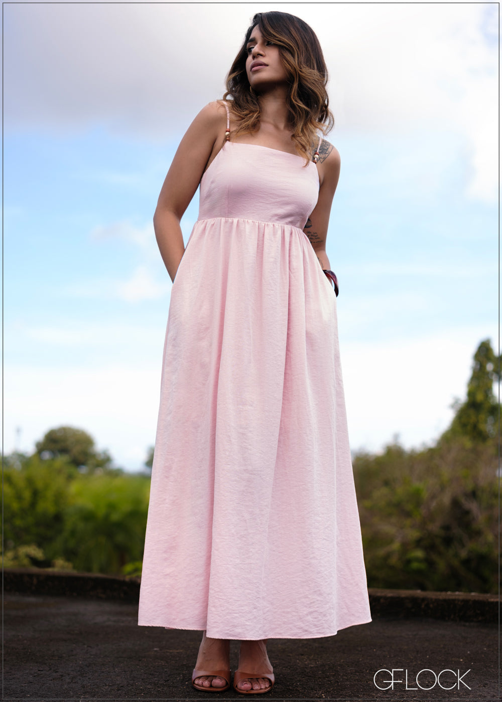 Beaded Strappy Maxi Dress - 171025