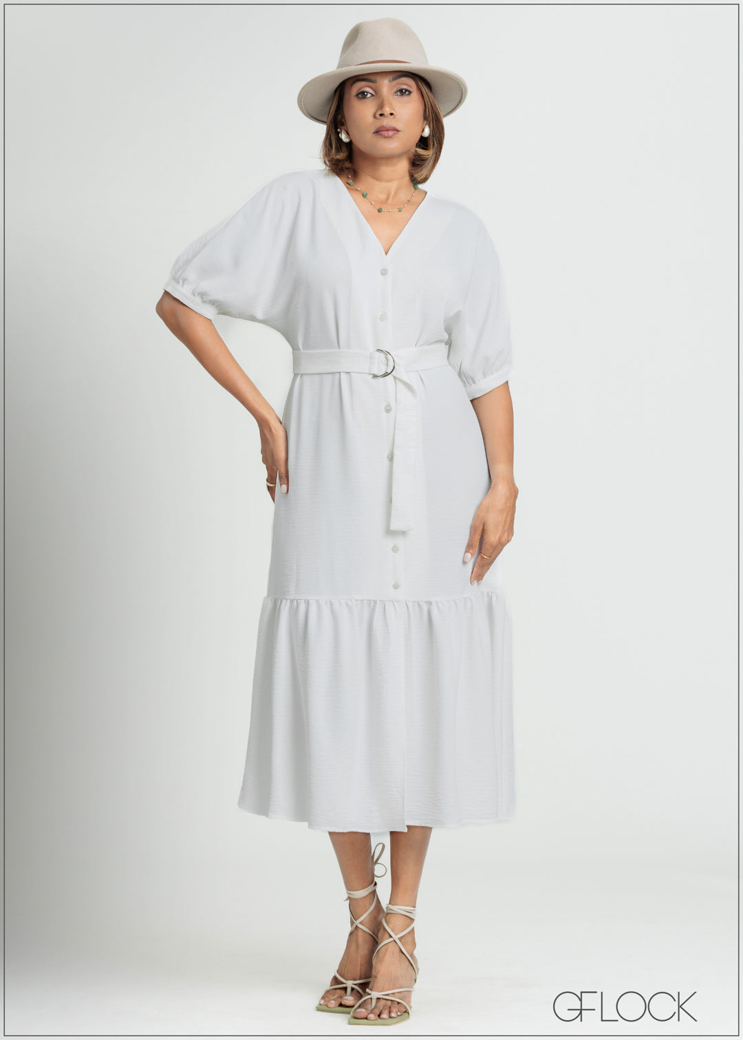 V-Neck Maxi Dress - 090725