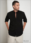 Stand-Up Collar Long Sleeve Shirt - 160725