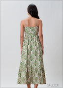 Strappy Printed Dress - 070425