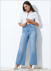 Light Wash Wide Leg Jean - Short Length - 110924