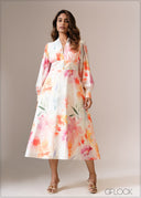 Reverse Printed Midi Dress - 121026