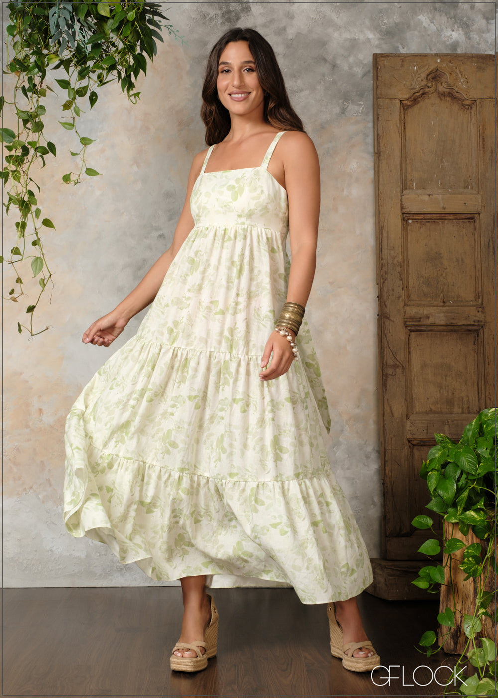 Floral Printed Tiered Dress - 230824