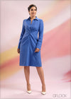 Long Sleeved Collared Knot Detailed Dress - 150524