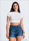 Ribbed Crop Tee - 260824