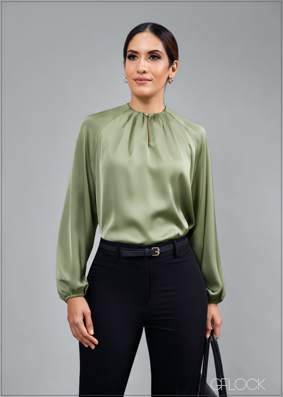 Blouse With Keyhole Detail - 260224