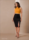 Tie-Up Slit Detailed Skirt - 011223