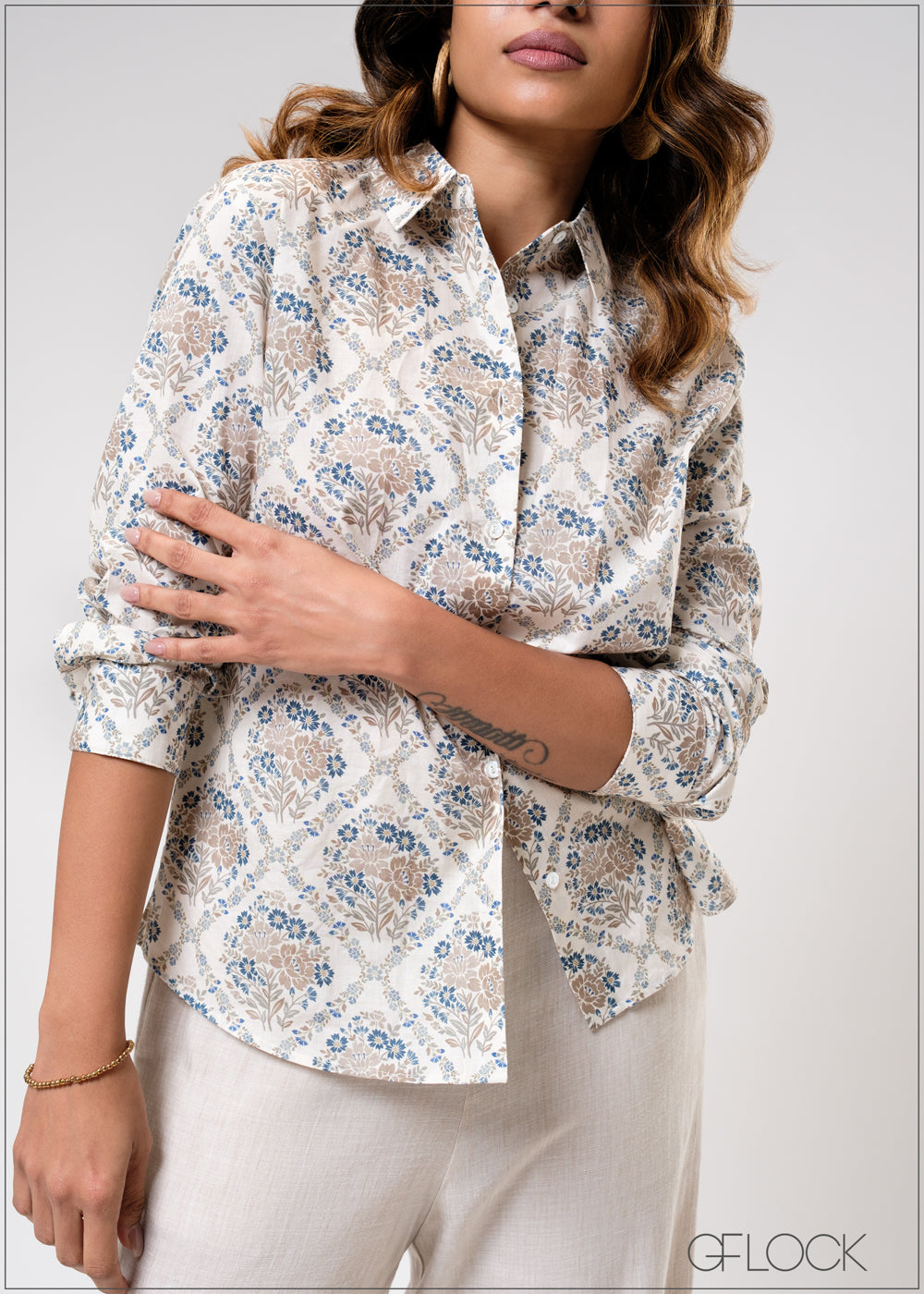 Printed Long Sleeve Shirt - 310725