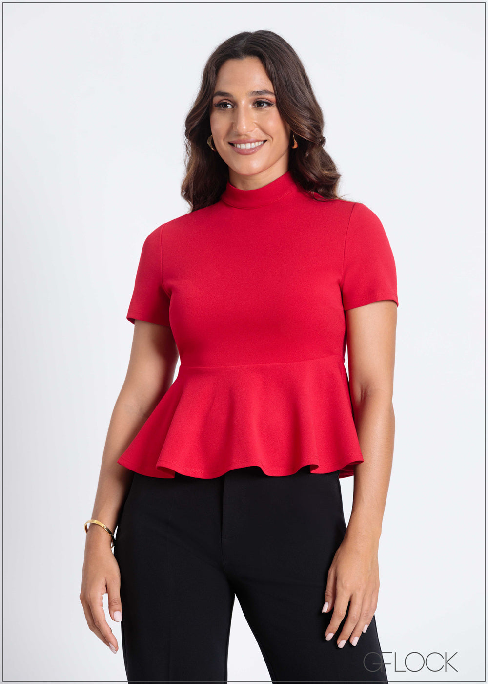 High Neck Peplum Top - 050824