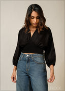Long Sleeve V-Neck Top - 300326