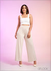 High Waist Elasticated Straight Leg Pant - 290324