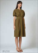 Puff Sleeve Dress - women’s dress alternate view - GFLOCK Sri Lanka