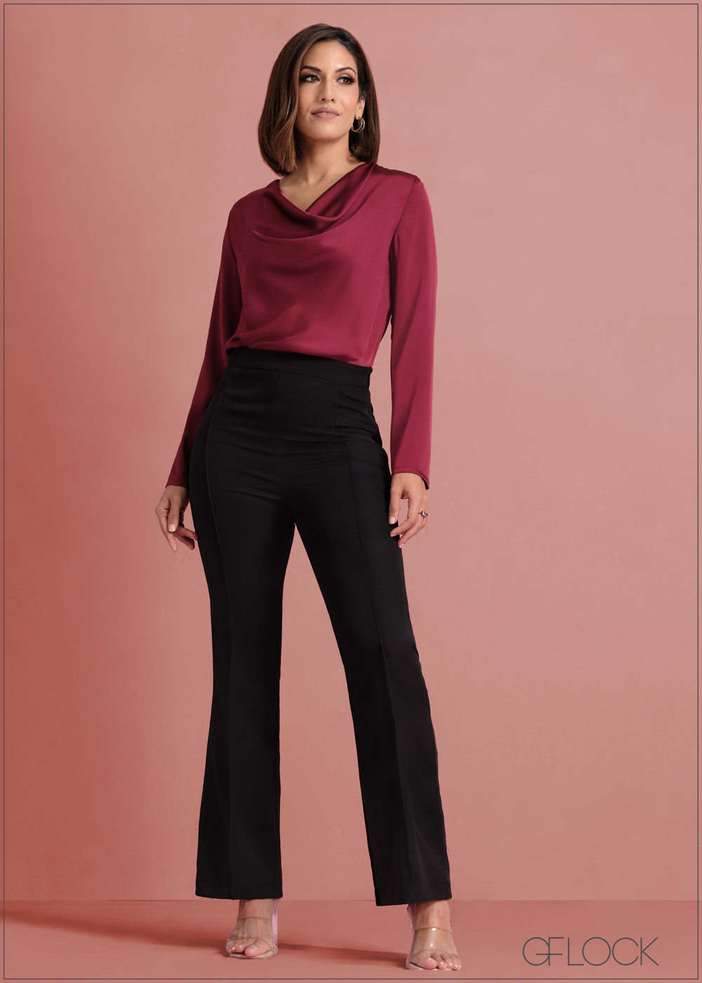 Pin Tuck Detailed Bootleg Pant - Long Length - 190124