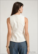 Sleeveless Button Down Waistcoat - 030826