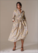 Printed Shirt Dress - 241125