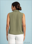 Collared Sleeveless Top - 020623