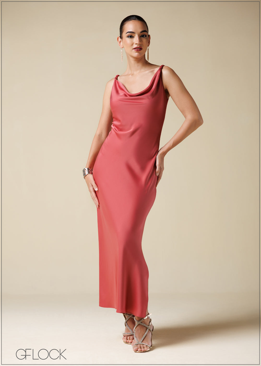 Cowl Neck Slip Maxi Dress - 250725