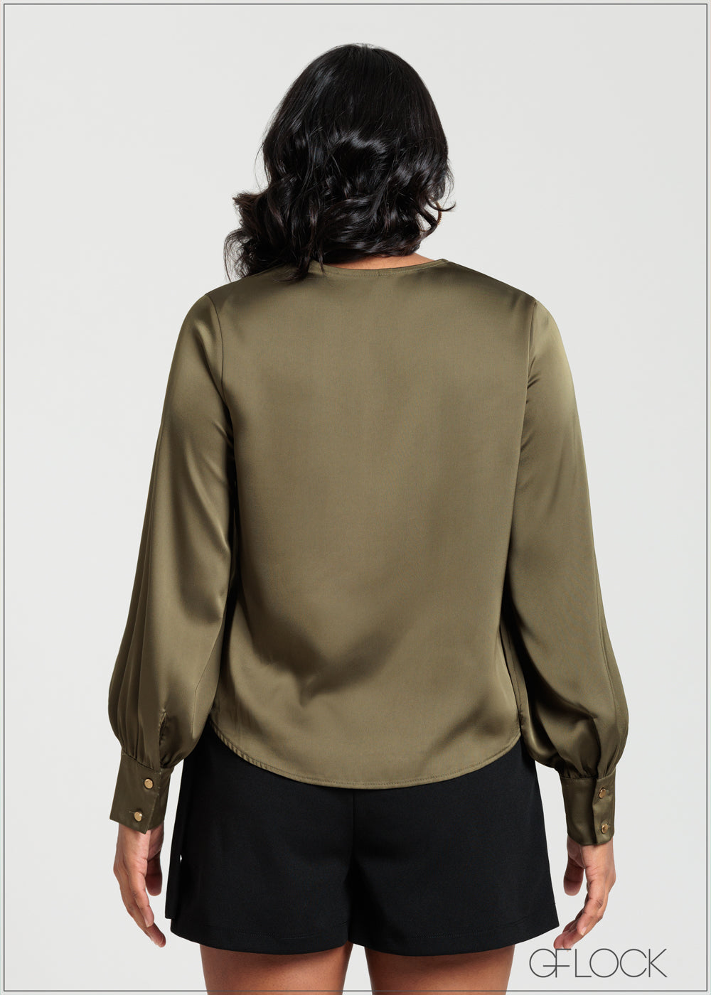 Puffed Sleeve V-Neck Top - 140725