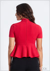 High Neck Peplum Top - 050824