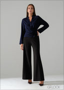 Long Sleeve Wrap Detailed Top - 240826