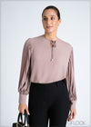 Top With Pleated Sleeves - 080724