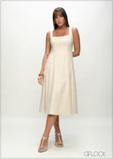Square Neck Midi Dress - 090226