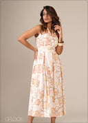 Halter Neck Pleated Dress - 130326