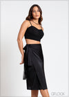 Wrap Tie-Up Midi Skirt - 211024