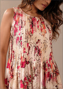 Printed Pintuck Dress - 290726