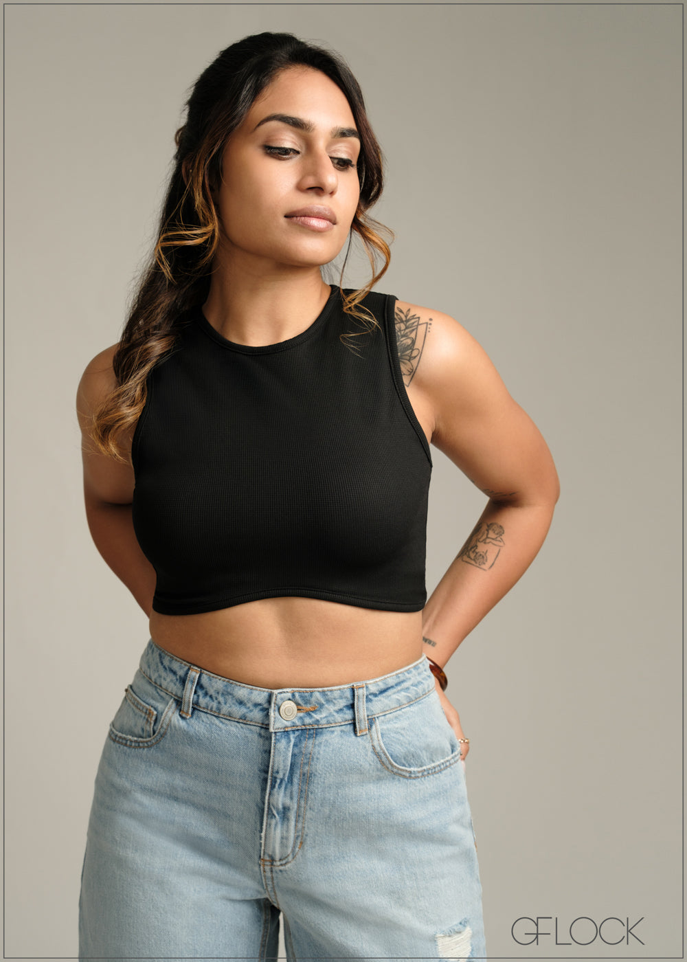 Sleeveless Crop Top - 190925