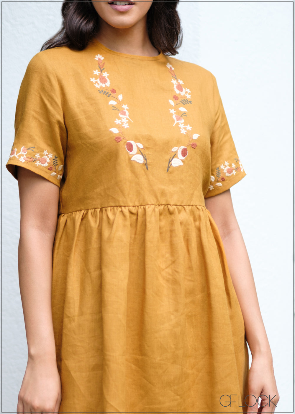 Embroidered Linen Dress - 010923 - 02