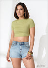 Ribbed Crop Tee - 220124