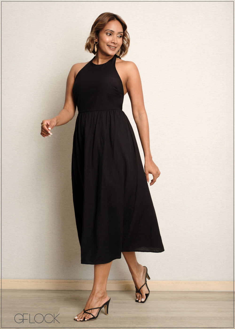 Halter Neck Midi Dress - 090525