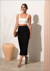 Satin Midi Skirt - 200924