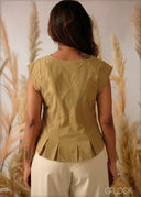 V-Neck Peplum Top - 240626
