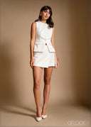 D-ring detail high waist skort