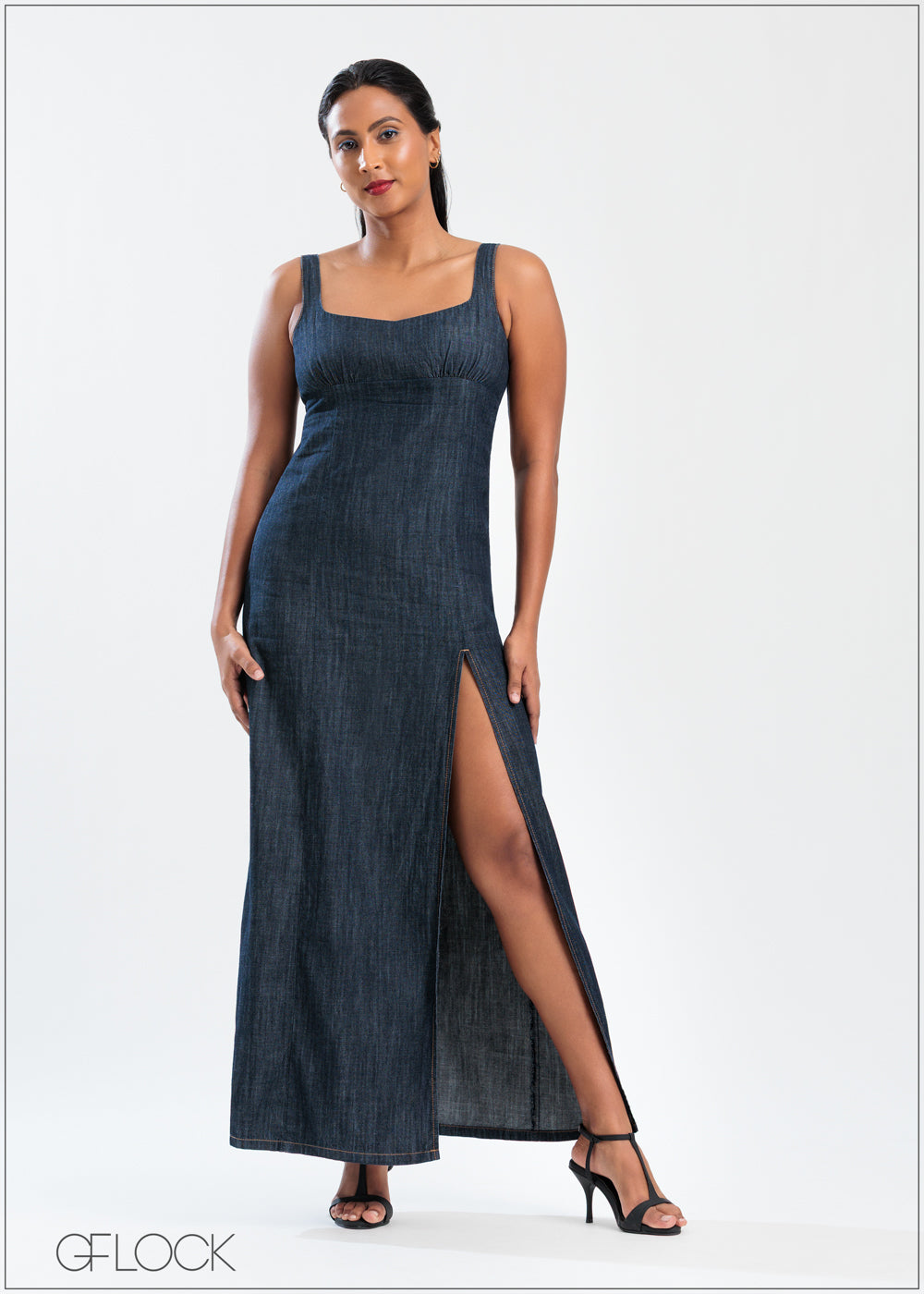 Denim Midi Dress - 250625